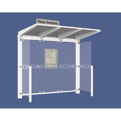 Cityscape Direct Venice Bus Shelter 2500mm length / White (RAL 9010) / With Side Cladding