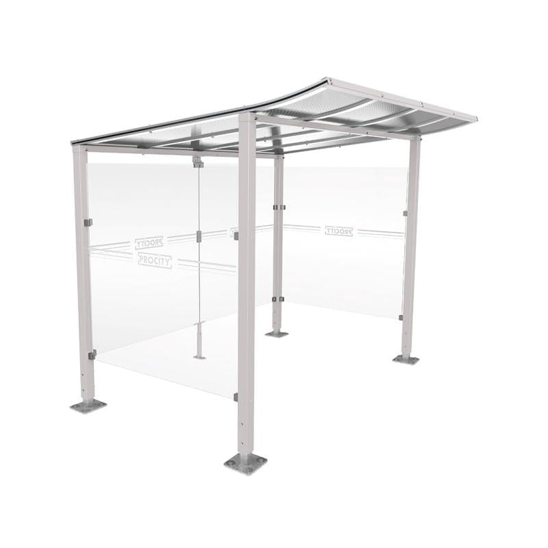 Cityscape Direct Modulo Cash/Ticket Machine Shelter 2500mm / Light Grey (RAL 7044) / Base Plates