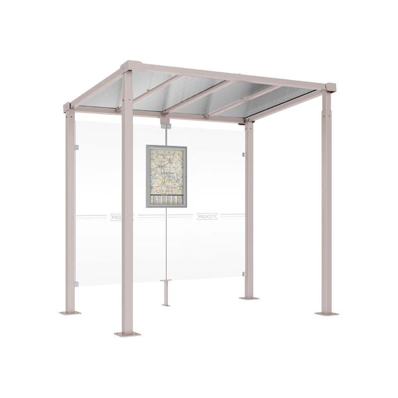 Cityscape Direct Milan Bus Shelter 2500mm / Light Grey (RAL 7044) / No side cladding