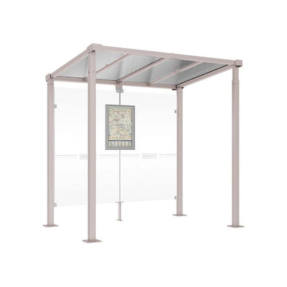 Cityscape Direct Milan Bus Shelter 2500mm / Light Grey (RAL 7044) / No side cladding