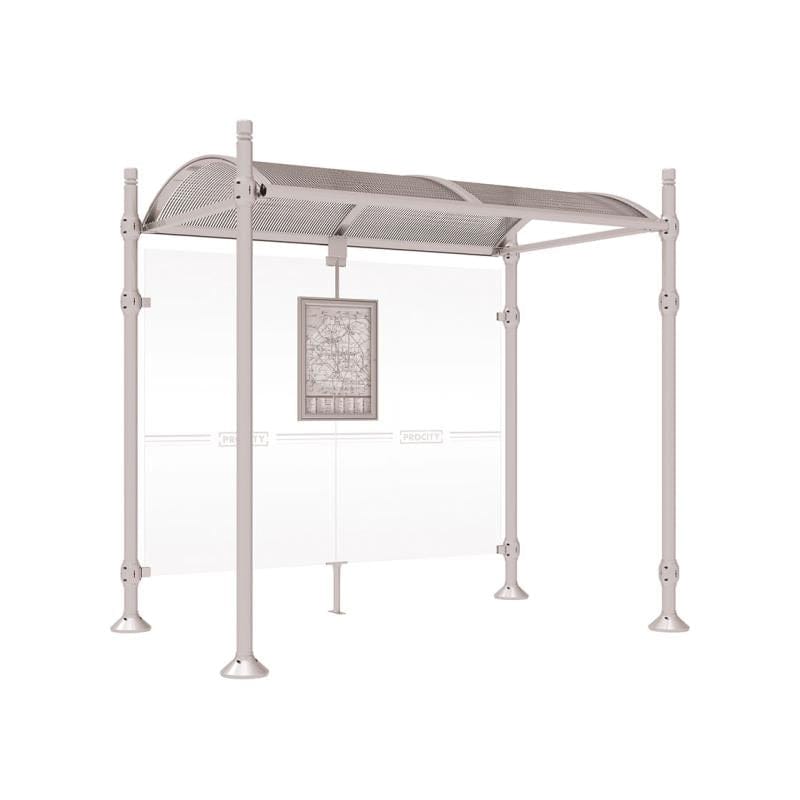 Cityscape Direct Province City Bus Shelter 2500mm / Light Grey (RAL 7044) / No side cladding