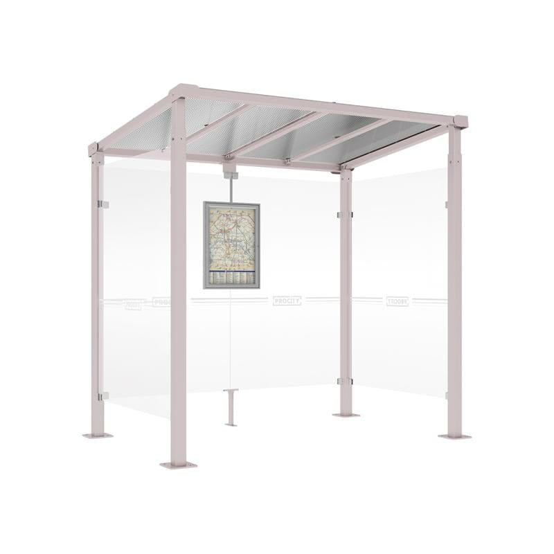 Cityscape Direct Milan Bus Shelter 2500mm / Light Grey (RAL 7044) / With cladding on both sides