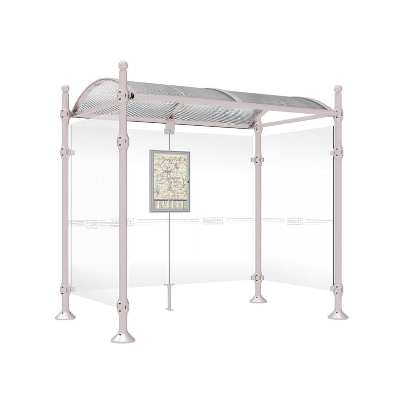 Cityscape Direct Province Sphere Bus Shelter 2500mm / Light Grey (RAL 7044) / With cladding on both sides