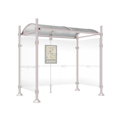 Cityscape Direct Province Sphere Bus Shelter 2500mm / Light Grey (RAL 7044) / With cladding on both sides