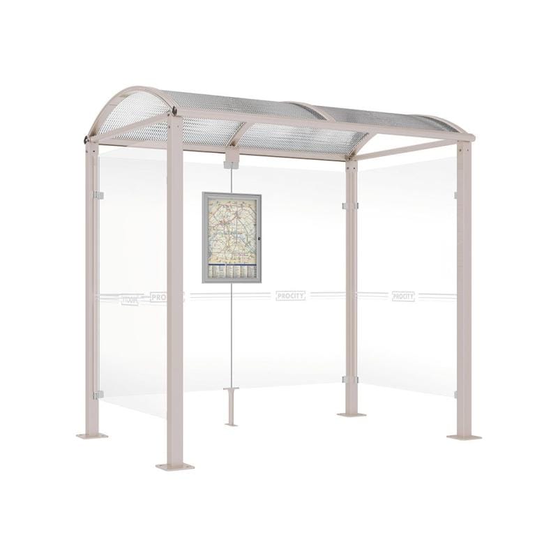 Cityscape Direct Voute Bus Shelter 2500mm / Light Grey (RAL 7044) / With cladding on both sides