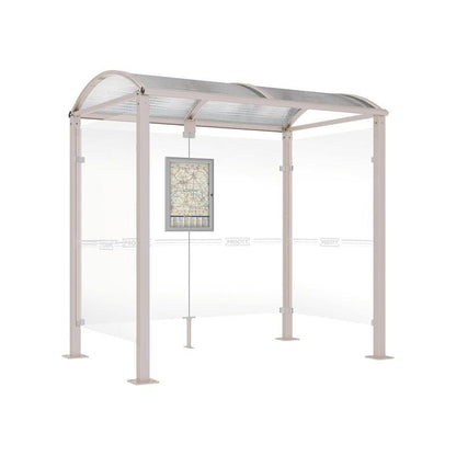 Cityscape Direct Voute Bus Shelter 2500mm / Light Grey (RAL 7044) / With cladding on both sides