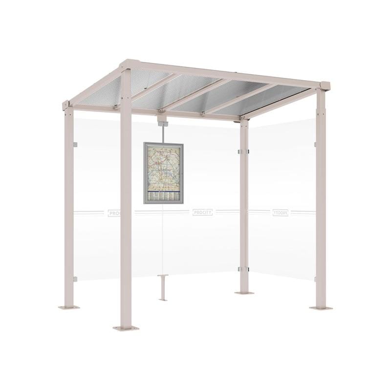 Cityscape Direct Milan Bus Shelter 2500mm / Light Grey (RAL 7044) / With cladding on one side