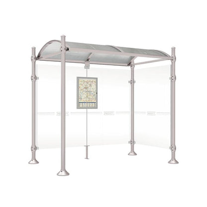 Cityscape Direct Province Agora Bus Shelter 2500mm / Light Grey (RAL 7044) / With cladding on one side