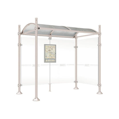 Cityscape Direct Province City Bus Shelter 2500mm / Light Grey (RAL 7044) / With cladding on one side