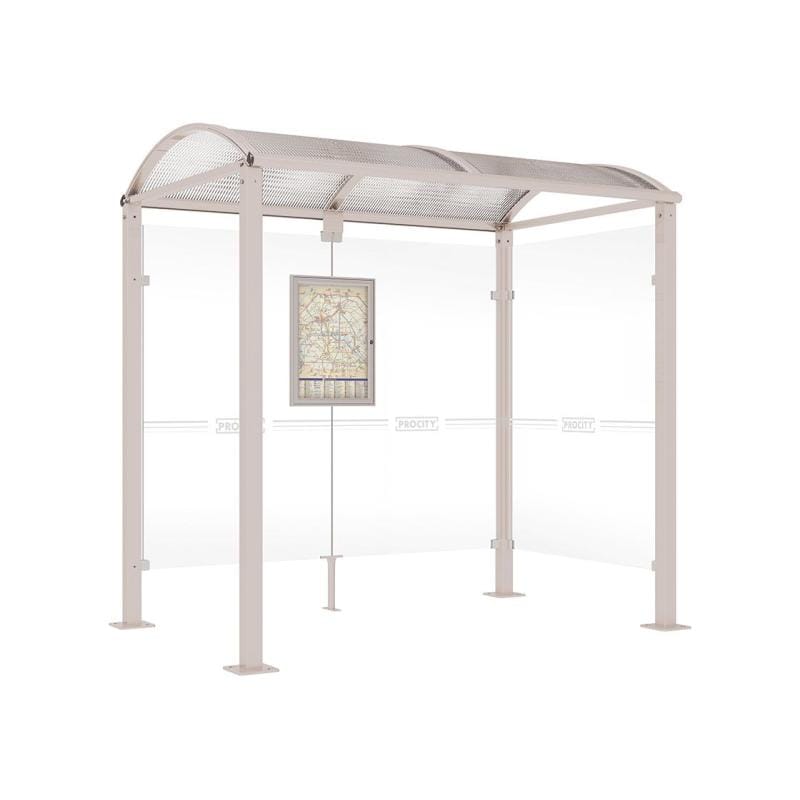 Cityscape Direct Voute Bus Shelter 2500mm / Light Grey (RAL 7044) / With cladding on one side