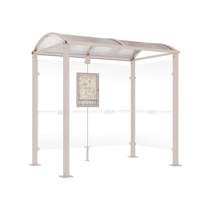 Cityscape Direct Voute Bus Shelter 2500mm / Light Grey (RAL 7044) / With cladding on one side