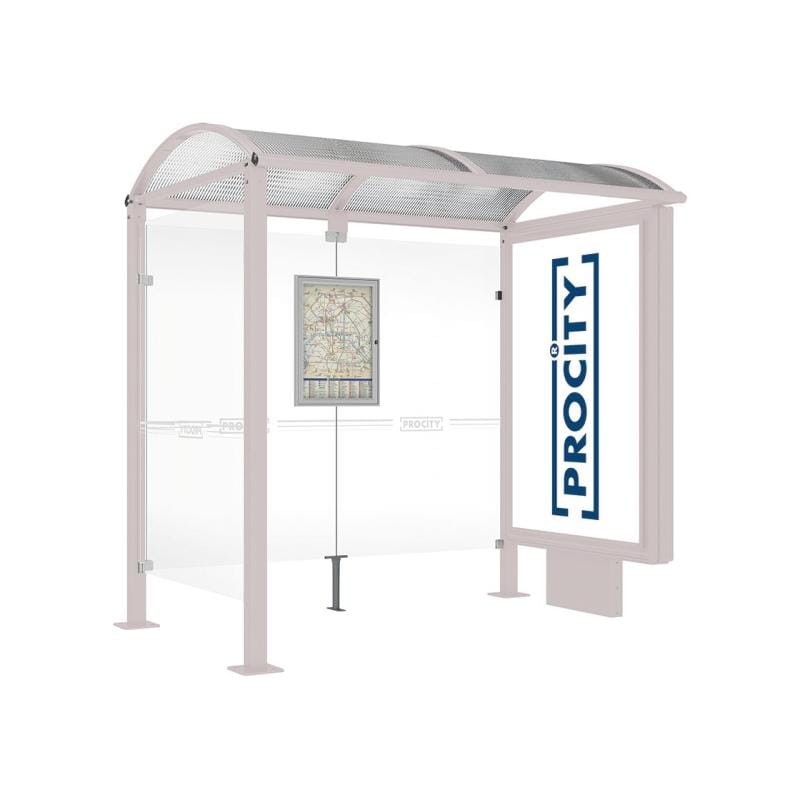 Cityscape Direct Voute Bus Shelter 2500mm / Light Grey (RAL 7044) / With lightbox and cladding