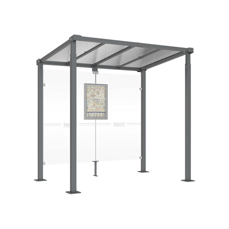 Cityscape Direct Milan Bus Shelter 2500mm / Procity Grey / No side cladding