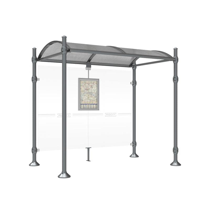 Cityscape Direct Province Agora Bus Shelter 2500mm / Procity Grey / No side cladding