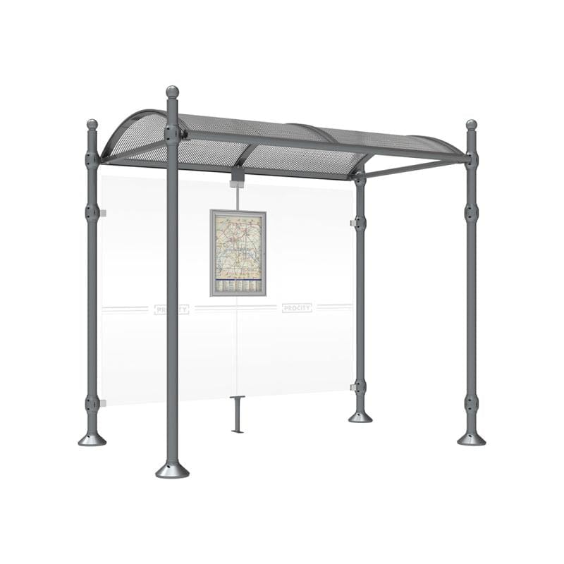 Cityscape Direct Province Sphere Bus Shelter 2500mm / Procity Grey / No side cladding