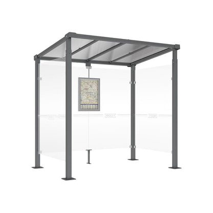 Cityscape Direct Milan Bus Shelter 2500mm / Procity Grey / With cladding on both sides