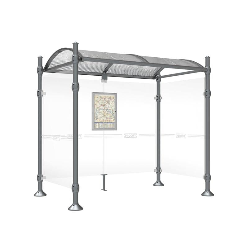 Cityscape Direct Province Agora Bus Shelter 2500mm / Procity Grey / With cladding on both sides