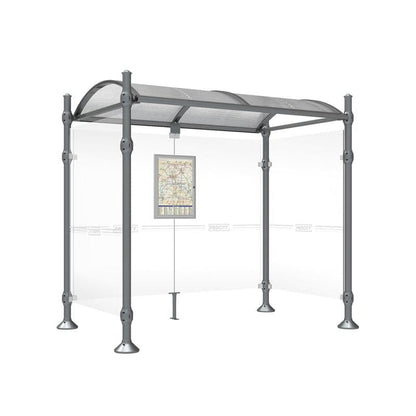 Cityscape Direct Province Agora Bus Shelter 2500mm / Procity Grey / With cladding on both sides