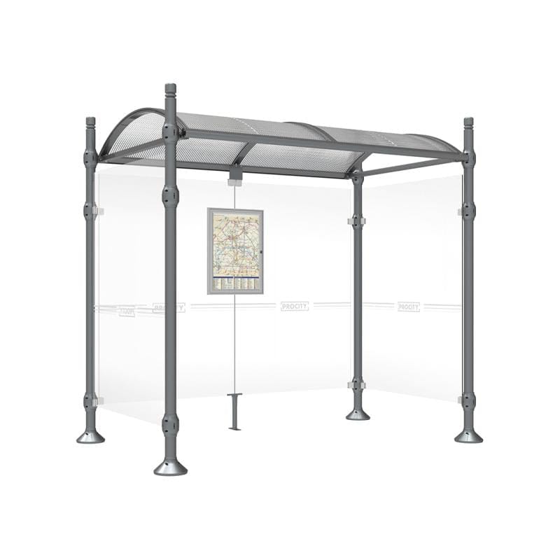 Cityscape Direct Province City Bus Shelter 2500mm / Procity Grey / With cladding on both sides