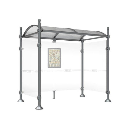 Cityscape Direct Province City Bus Shelter 2500mm / Procity Grey / With cladding on both sides