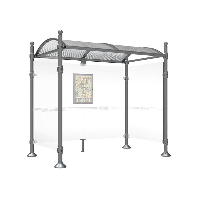 Cityscape Direct Province Sphere Bus Shelter 2500mm / Procity Grey / With cladding on both sides