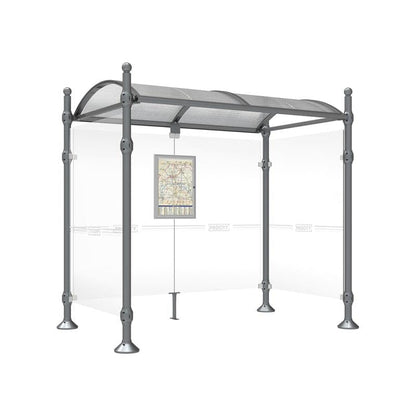 Cityscape Direct Province Sphere Bus Shelter 2500mm / Procity Grey / With cladding on both sides