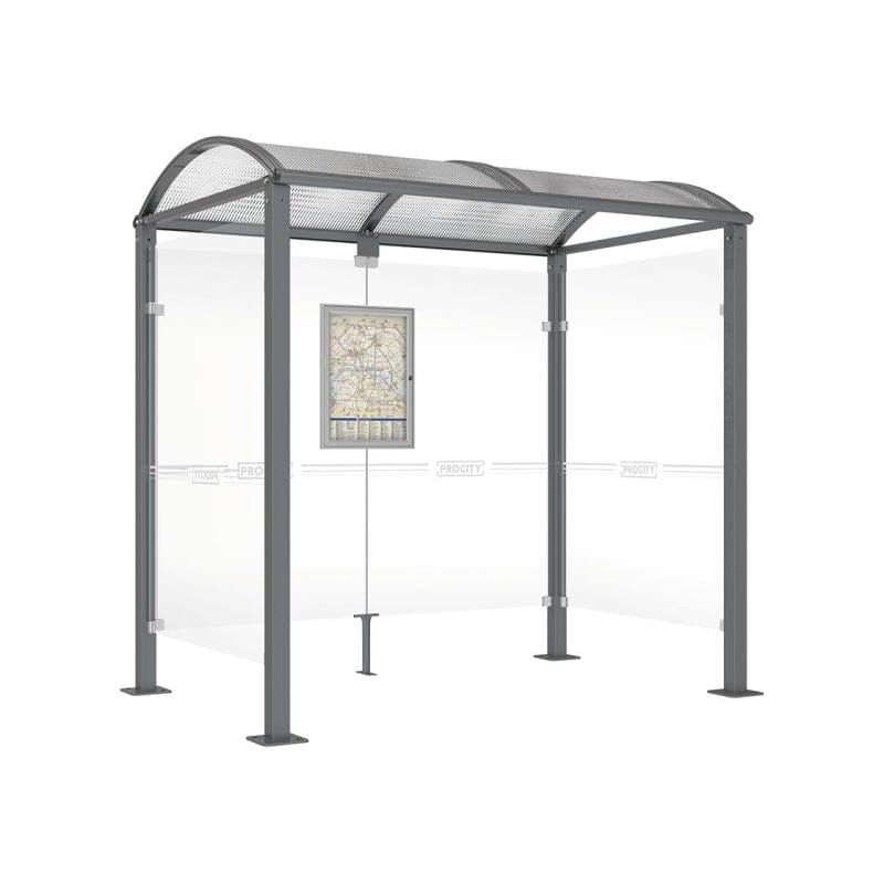 Cityscape Direct Voute Bus Shelter 2500mm / Procity Grey / With cladding on both sides