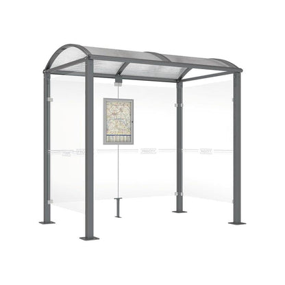 Cityscape Direct Voute Bus Shelter 2500mm / Procity Grey / With cladding on both sides