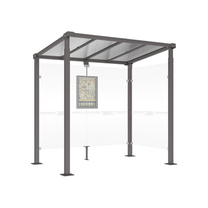 Cityscape Direct Milan Bus Shelter 2500mm / Procity Grey / With cladding on one side