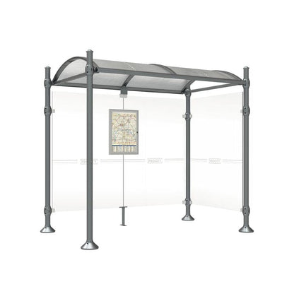 Cityscape Direct Province Agora Bus Shelter 2500mm / Procity Grey / With cladding on one side