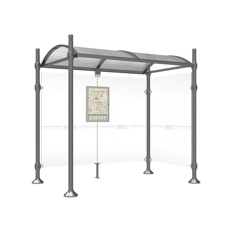 Cityscape Direct Province City Bus Shelter 2500mm / Procity Grey / With cladding on one side