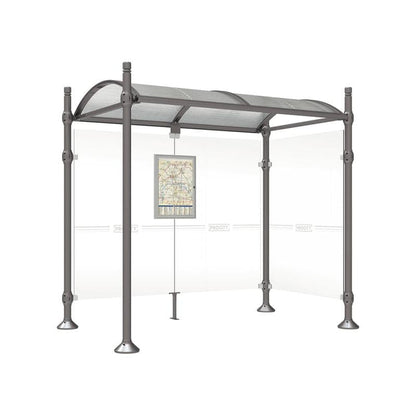 Cityscape Direct Province City Bus Shelter 2500mm / Procity Grey / With cladding on one side