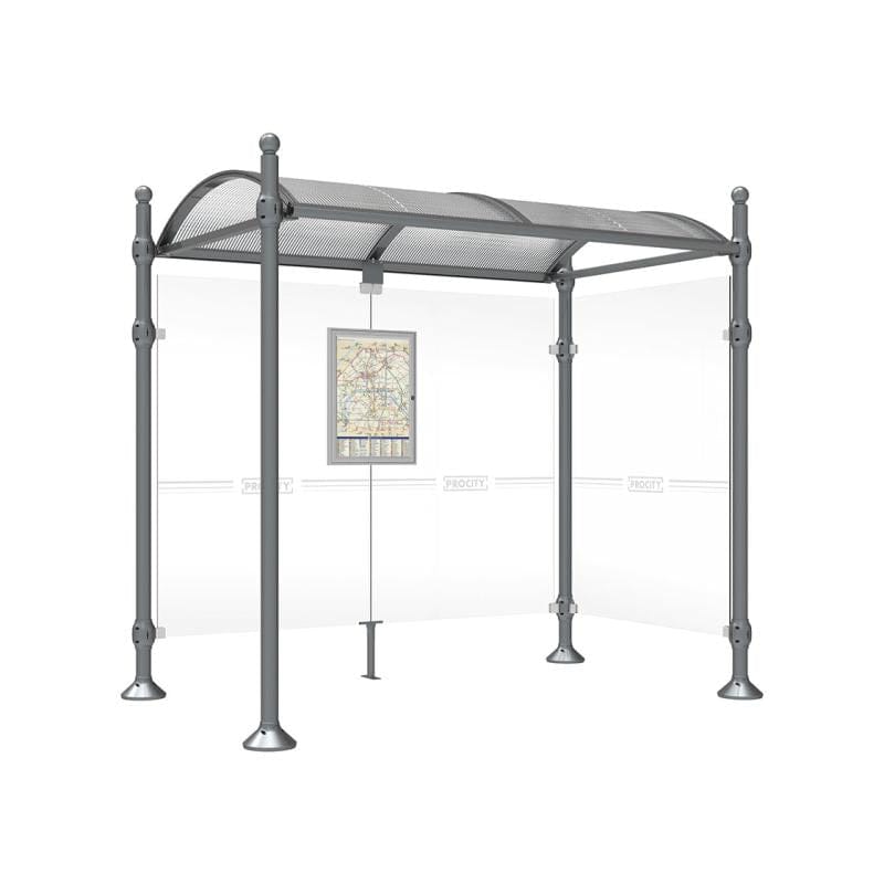 Cityscape Direct Province Sphere Bus Shelter 2500mm / Procity Grey / With cladding on one side
