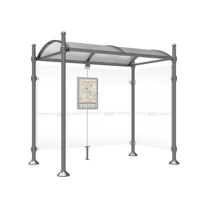 Cityscape Direct Province Sphere Bus Shelter 2500mm / Procity Grey / With cladding on one side
