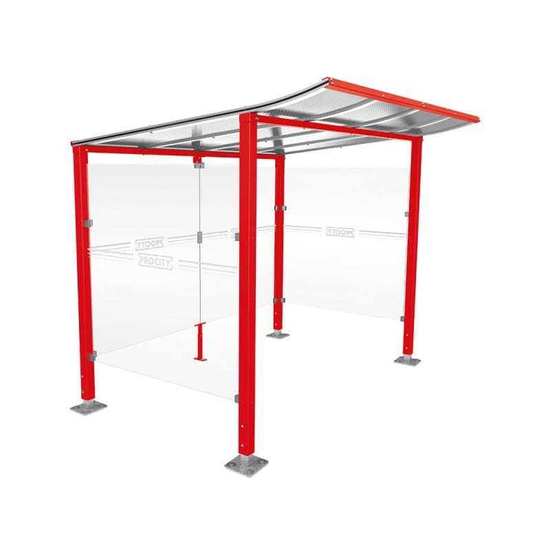 Cityscape Direct Modulo Cash/Ticket Machine Shelter 2500mm / Red (RAL 3020) / Base Plates
