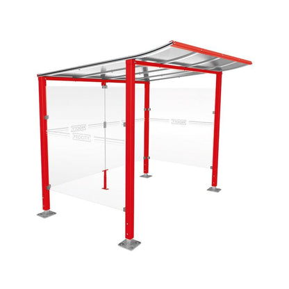 Cityscape Direct Modulo Cash/Ticket Machine Shelter 2500mm / Red (RAL 3020) / Base Plates