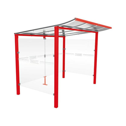 Cityscape Direct Modulo Cash/Ticket Machine Shelter 2500mm / Red (RAL 3020) / Concreting
