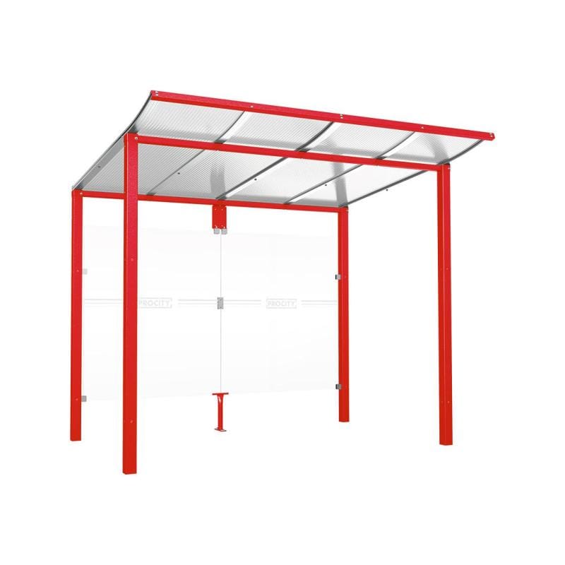 Cityscape Direct Modulo Bus Shelter 2500mm / Red (RAL 3020) / No side cladding