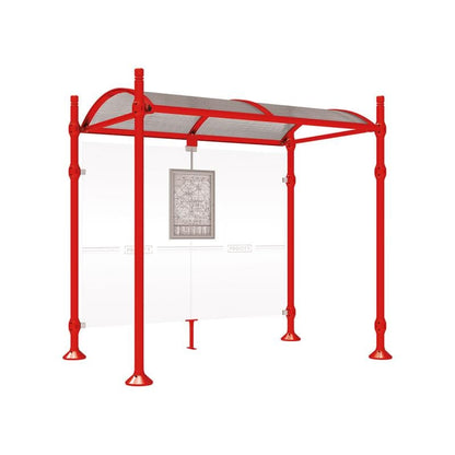 Cityscape Direct Province City Bus Shelter 2500mm / Red (RAL 3020) / No side cladding