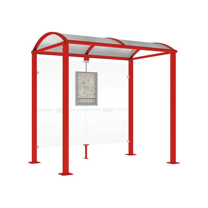 Cityscape Direct Voute Bus Shelter 2500mm / Red (RAL 3020) / No side cladding