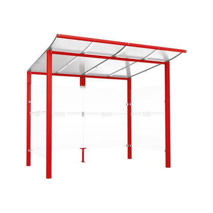 Cityscape Direct Modulo Bus Shelter 2500mm / Red (RAL 3020) / With cladding on both sides