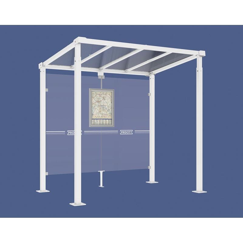 Cityscape Direct Milan Bus Shelter 2500mm / White (RAL 9010) / No side cladding