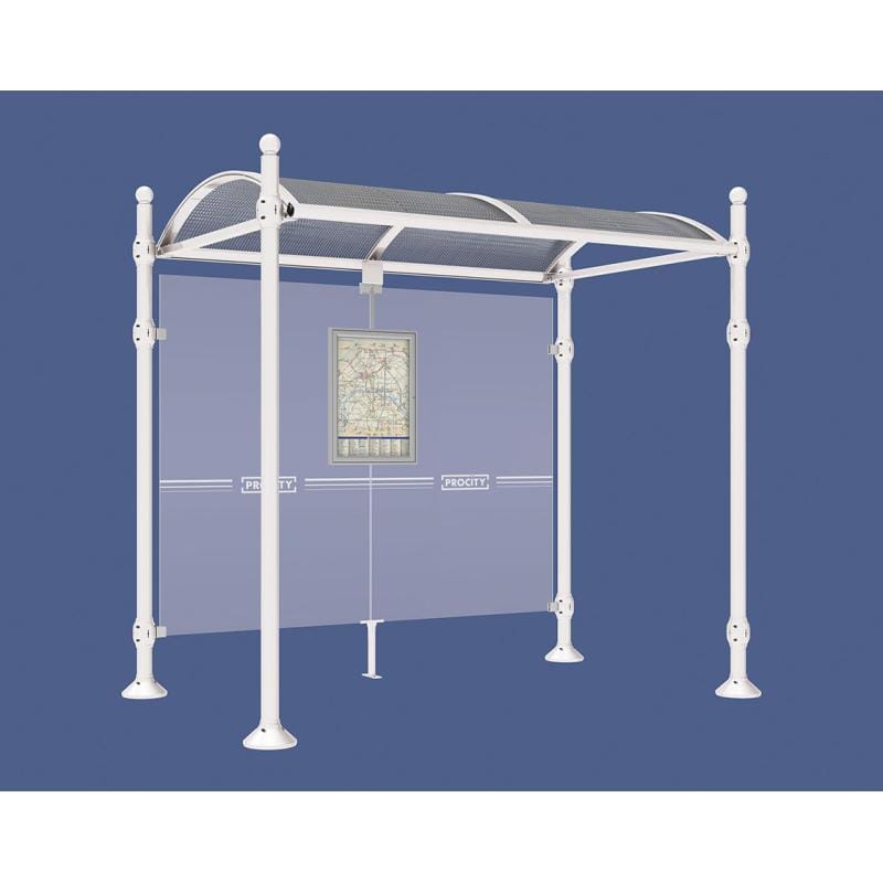 Cityscape Direct Province Sphere Bus Shelter 2500mm / White (RAL 9010) / No side cladding