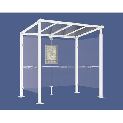 Cityscape Direct Milan Bus Shelter 2500mm / White (RAL 9010) / With cladding on both sides