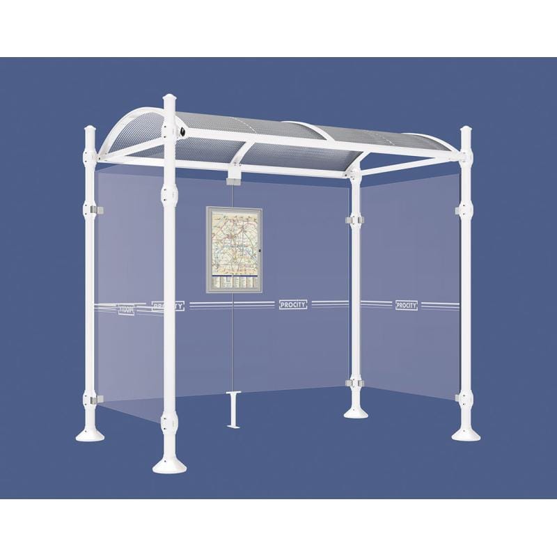 Cityscape Direct Province Agora Bus Shelter 2500mm / White (RAL 9010) / With cladding on both sides