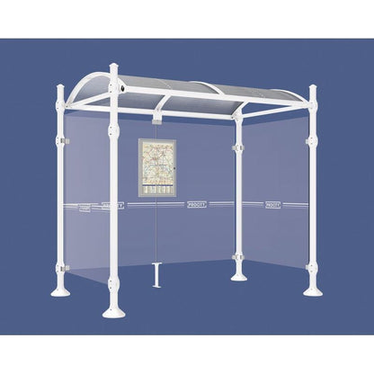 Cityscape Direct Province Agora Bus Shelter 2500mm / White (RAL 9010) / With cladding on both sides
