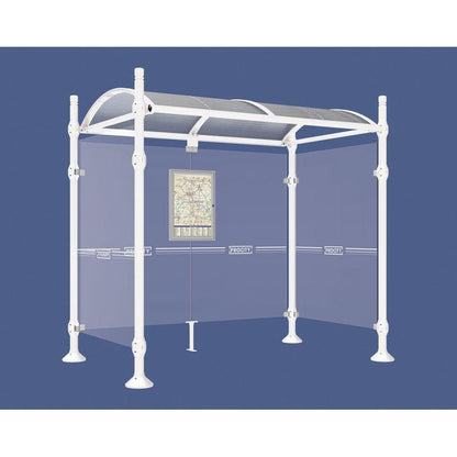 Cityscape Direct Province City Bus Shelter 2500mm / White (RAL 9010) / With cladding on both sides