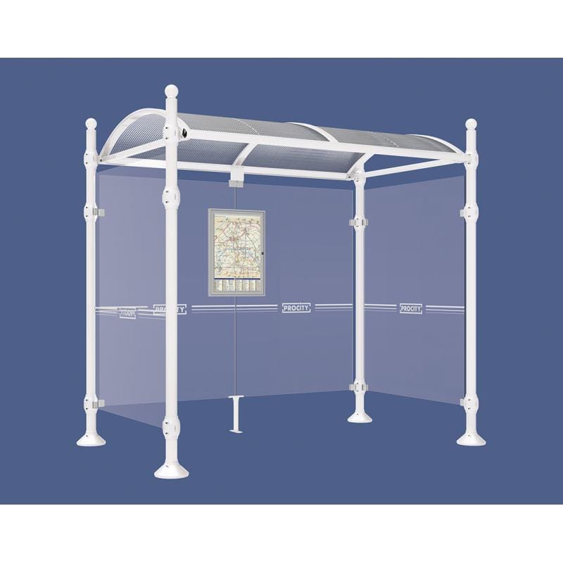 Cityscape Direct Province Sphere Bus Shelter 2500mm / White (RAL 9010) / With cladding on both sides