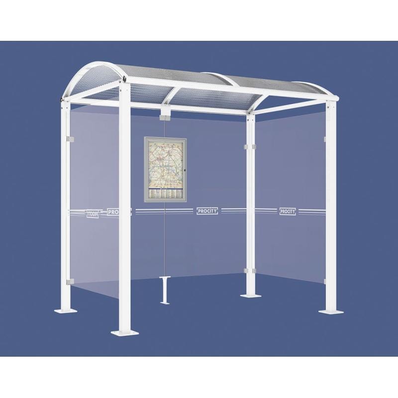 Cityscape Direct Voute Bus Shelter 2500mm / White (RAL 9010) / With cladding on both sides