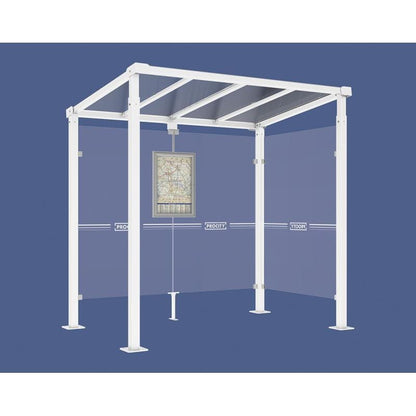 Cityscape Direct Milan Bus Shelter 2500mm / White (RAL 9010) / With cladding on one side